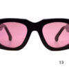 Erik singlasses - gloss black with pink lenses